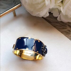Ann Taylor Blue Crystal Flower Enamel Cuff